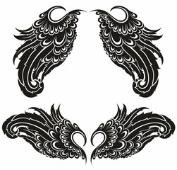 Wall Mural - wings collection illustration, set of wings icon vector