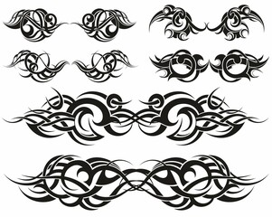 Wall Mural - tribal tattoo design elements set