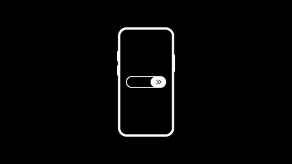 Wall Mural - dark mode switch white icon on black background. motion graphic.