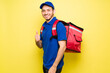 © AntonioDiaz - Happy man working and making a food delivery