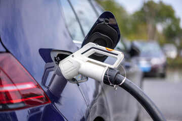 electric car charging in the station	