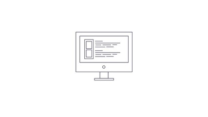 Line animation concept of web development, 4k video clip.