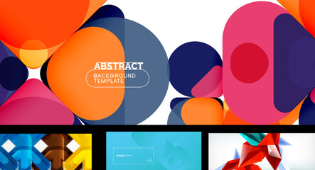 Set of vector geometric abstract backgrounds