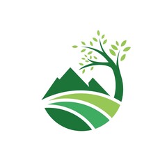 Sticker - Nature view logo illustration