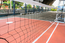 Poles And Nets In The Sepak Takraw Stadium.