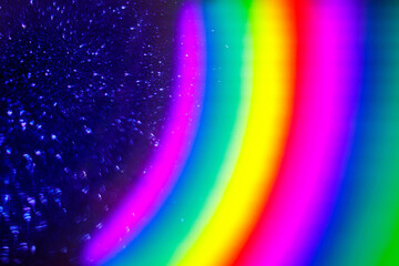 myriad stars and beautiful rainbow circles in space. high quality photo