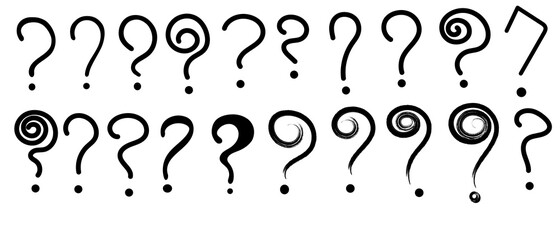 Naklejka na meble Question mark - set of icons, template for text. Handmade vector drawings.
