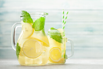 Wall Mural - Lemon and mint homemade lemonade