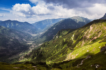 Canvas Print - Mountain landscape in the Tatra Mountains on the border between Poland and Slovakia