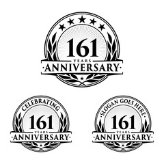 161 years anniversary collection logotype. Vector and illustration.
