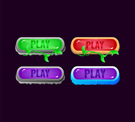 Wall Mural - set of game ui fantasy diamond and jelly colorful play button for gui asset elements vector illustra
