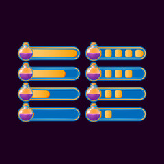 Wall Mural - set of funny casual potion progress bar for game ui asset elements vector illustration
