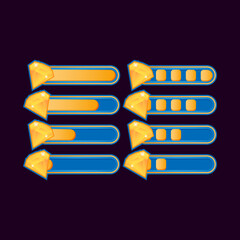 Wall Mural - set of funny casual gems progress bar for game ui asset elements vector illustration