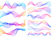 Design Elements. Wave Of Many Gray Lines. Abstract Wavy Stripes On White Background Isolated. Creative Line Art. Vector Illustration EPS 10. Colourful Shiny Waves With Lines Created Using Blend Tool.