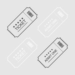 Wall Mural - ticket or coupon. tickets or coupons in simple flat linear design, isolated. vector illustration