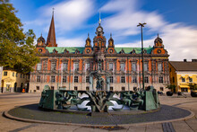 Town Hall By Daylight With ND Filter For Long Exposure Effect In Malmo, Sweden