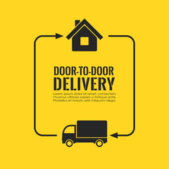 Parcel delivery service, vector poster