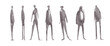© t_nani - Watercolor ink architectural people sketch on white background