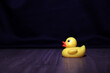 yellow duck on black background
