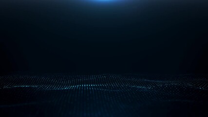 Wall Mural - abstract network mesh waving fx background loop/ 4k animation of an abstract fractal digital mesh ba