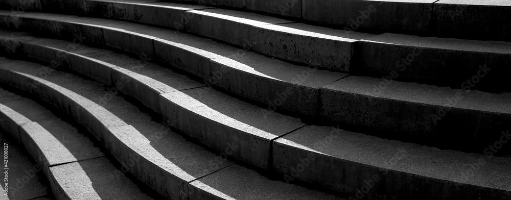Abstract architecture design of cement stairway - obrazy, fototapety, plakaty 