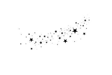 Wall Mural - stars on a white background. black star shooting with an elegant star.meteoroid, comet, asteroid, st