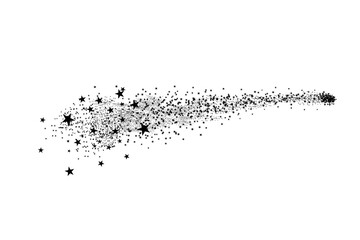 Wall Mural - stars on a white background. black star shooting with an elegant star.meteoroid, comet, asteroid, st