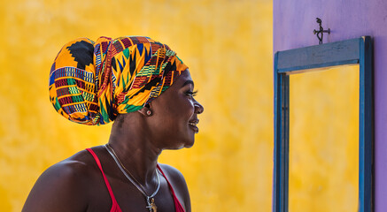 africa the woman looks in an empty mirror which symbolizes that it is not possible to look into the 