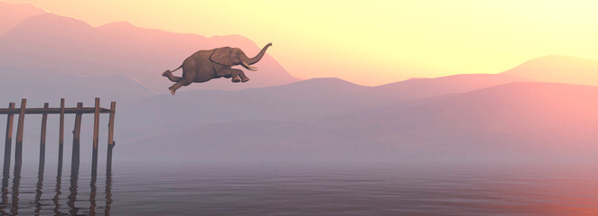 jump elephant