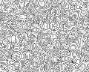 Abstract vector seamless pattern with waving curling lines. You can use any color of background	
