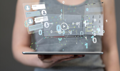 media develop interface web application in hand