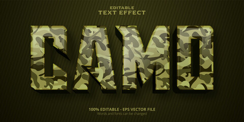 camouflage style text effect camo text