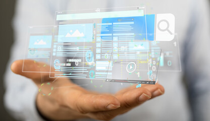 media develop interface web application in hand