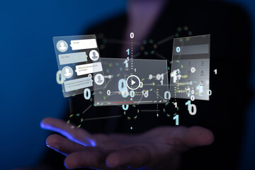 media develop interface web application in hand