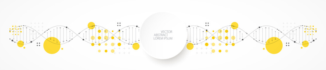 Aufkleber - Science template, wallpaper or banner with a DNA molecules. Vector