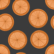 Orange slices vector seamless pattern. Hand drawn citrus fruit background, winter food pattern