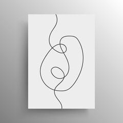 Wall Mural - Minimalist black continuous line artistic design for cover and poster or wall decoration, vector. One line abstract art.