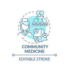 Wall Mural - community medicine blue concept icon. public healthcare service. therapist assistance. family doctor