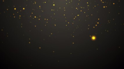 Wall Mural - golden bokeh particles. Magical light for Merry Christmas and happy new year template. Gold Snow with Falling Snowflakes Winter background. Celebration holiday decoration