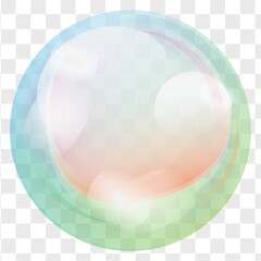 Canvas Print - Translucent Soap Bubbles Flat Vectors
