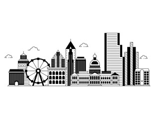 Canvas Print - solid style illustration of atlanta, capital of georgia