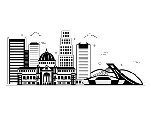 Canvas Print - solid style illustration of montreal, stated in canada