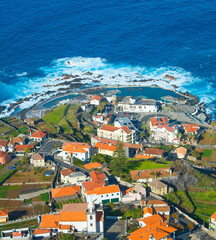 Canvas Print - Porto Moniz Aerial view Madeira