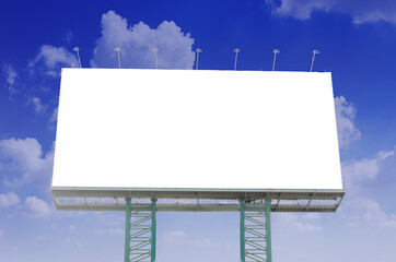 Wall Mural - blank billboard ad led empty space advertising banner poster outdoor in city with blue sky. large po