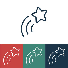 Sticker - Linear vector icon with star