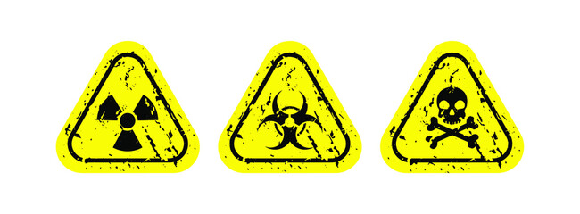 Sticker - danger warning sign vector	