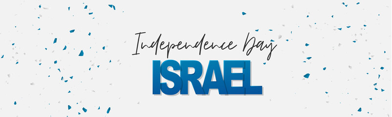 Wall Mural - israel independence day simple banner or site header. national holiday design template. israeli back