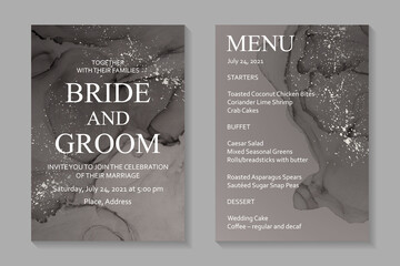 Wall Mural - modern abstract luxury wedding invitation design or card templates for birthday greeting or certific