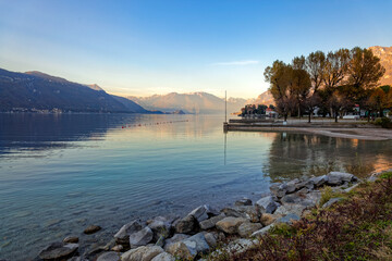 MANDELLO DEL LARIO, LOMBARDY/ITALY - OCTOBER 29 : View of Lake Como from Mandello del Lario Italy on October 29, 2010