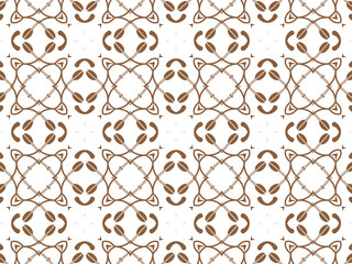 Wallpaper Geometric Seamless Ornament Abstract Pattern Brown and white, For print and Background. Geometric Tile Digital Paper.